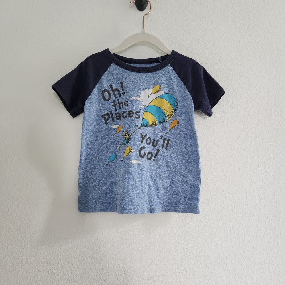 Dr Seuss Oh The Places Youll Go Graphic Tee Blue size 3T